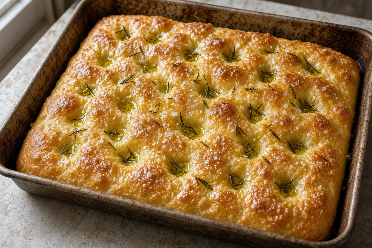 Overnight Focaccia, Measured in Oil